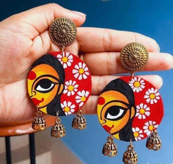 Hand painted Fabric Based Earrings