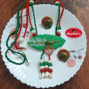 Handmade Clay Jewelry – Kala Patar Opor Ghate Narkel Design 🌿🥥